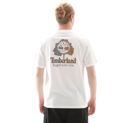 Timberland Rugged Active Gear Back Graphic Tee Erkek T-Shirt Beyaz