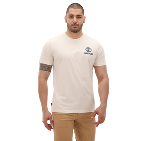 Timberland Short Sleeve Back Logo Graphic Tee Erkek T-Shirt Krem