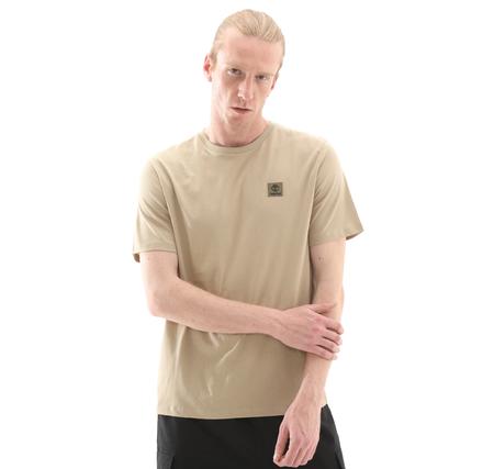 Timberland Short Sleeve Woven Badge Tee Erkek T-Shirt Kahve