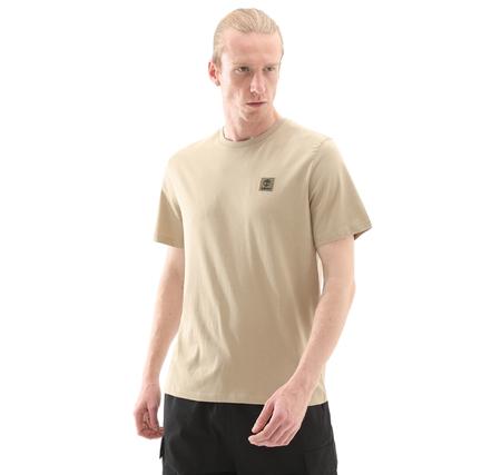 Timberland Short Sleeve Woven Badge Tee Erkek T-Shirt Kahve