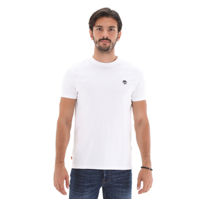 Timberland Ss Dunstan River Jersey Crew Tee Slim Erkek T-Shirt Beyaz