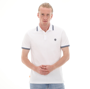Timberland Ss Tipped Pique Polo (S Erkek T-Shirt Beyaz