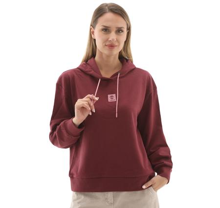 Timberland Stack Logo Loop Back Hoodie Kadın Sweatshirt Bordo Timberland Stack Logo Loop Back Hoodie Kadın Sweatshirt Bordo