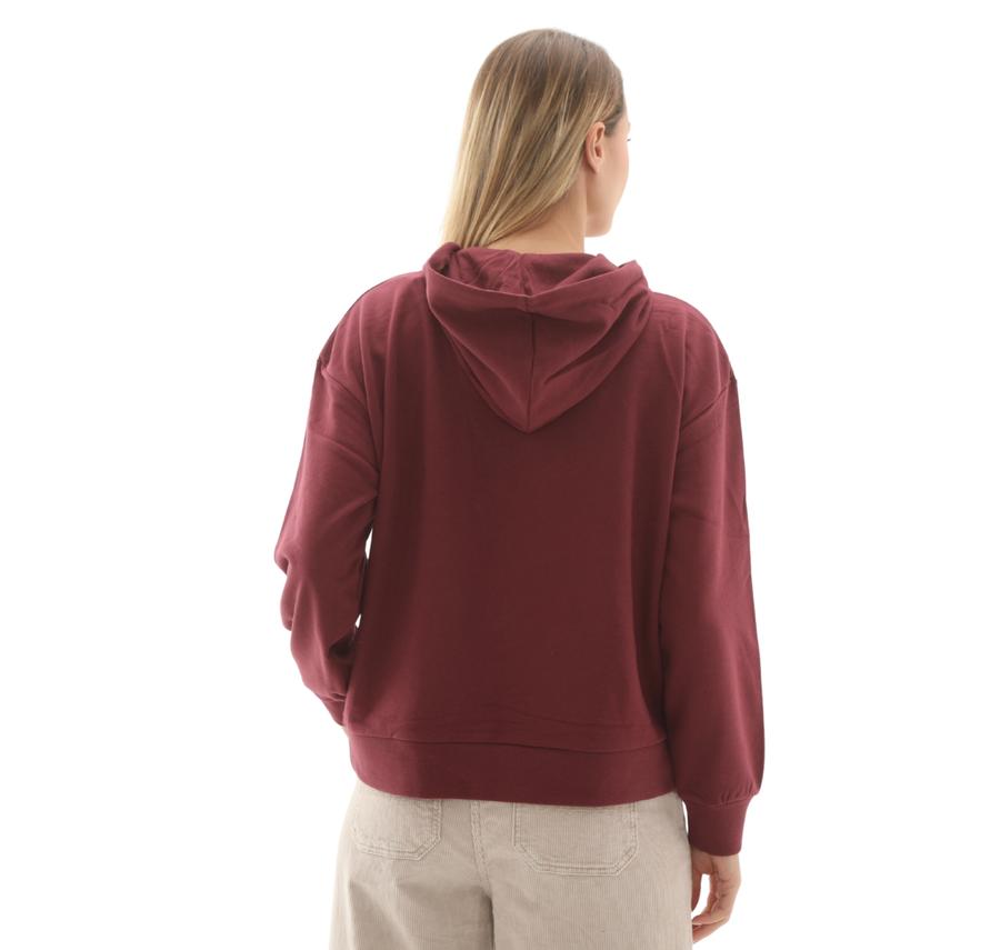 Timberland Stack Logo Loop Back Hoodie Kadın Sweatshirt Bordo Timberland Stack Logo Loop Back Hoodie Kadın Sweatshirt Bordo