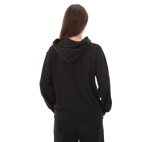 Timberland Stack Logo Loop Back Hoodıe Kadın Sweatshirt Siyah