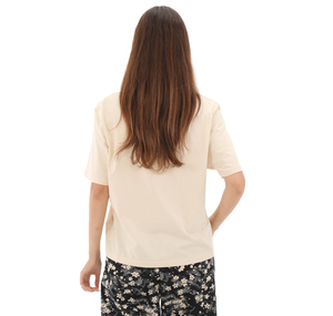 Timberland Stack Logo Short-Sleeve Tee Kadın T-Shirt Krem