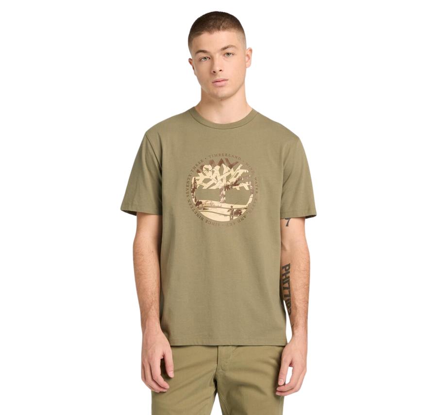 Timberland Tree Logo Lake House Graphic Tee Erkek T-Shirt Timberland Tree Logo Lake House Graphic Tee Erkek T-Shirt