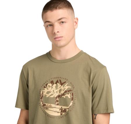 Timberland Tree Logo Lake House Graphic Tee Erkek T-Shirt