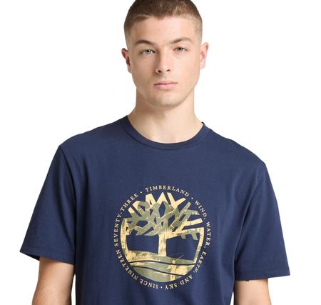 Timberland Tree Logo Lake House Graphic Tee Erkek T-Shirt
