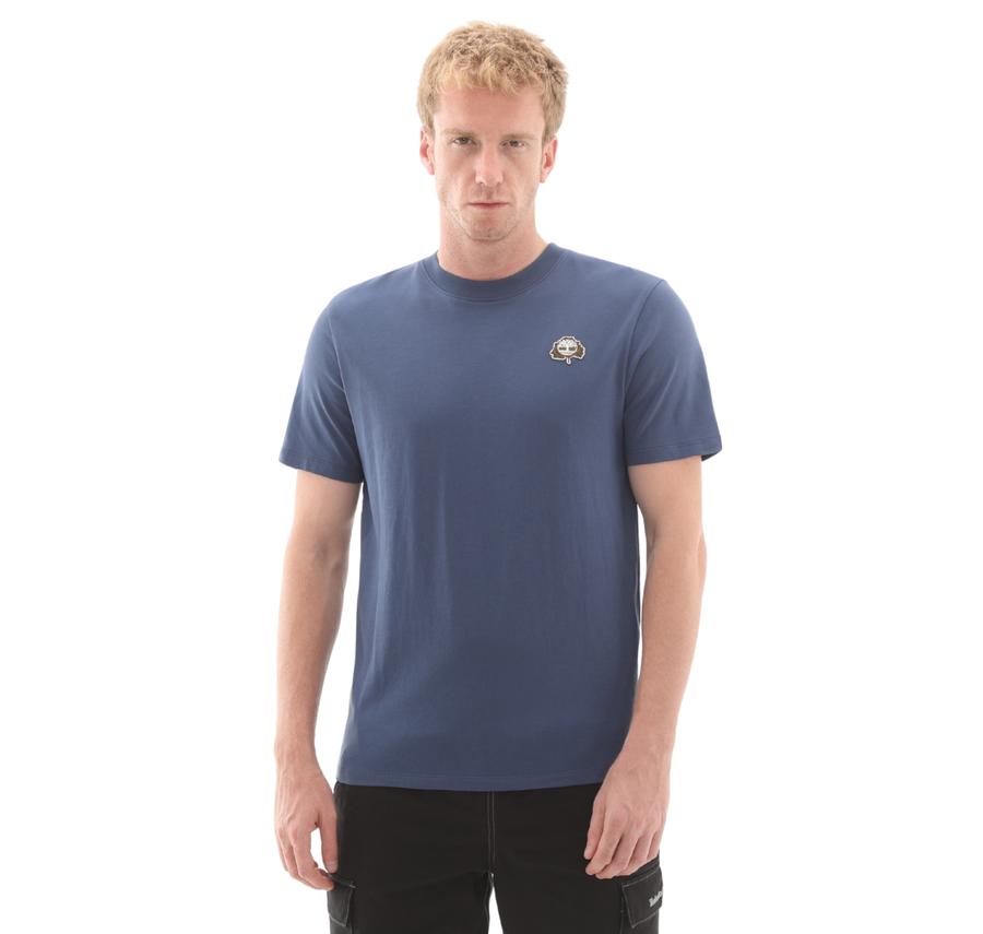 Timberland Tree Logo Patch Tee Erkek T-Shirt Mavi Timberland Tree Logo Patch Tee Erkek T-Shirt Mavi