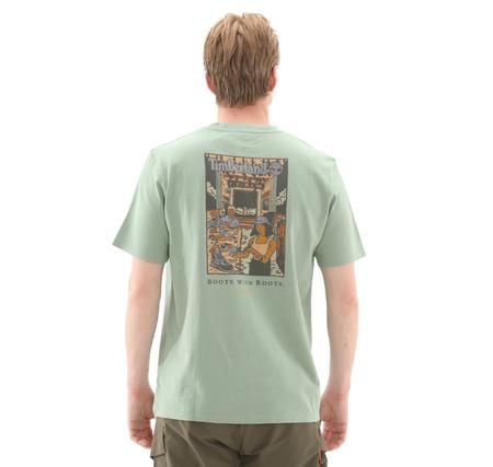 Timberland Washed Boot Lab Back Graphic Tee Erkek