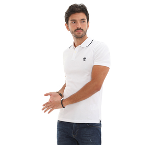 Timberland Ss Jacquard Yd Polo Erkek T-Shirt Beyaz