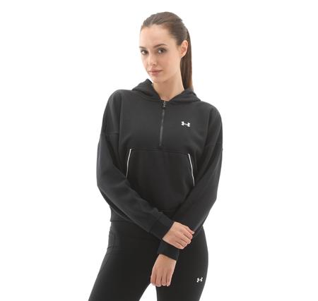 Under Armour Rival Flc Piped Hz Hoodie Kadın Sweatshirt Siyah
