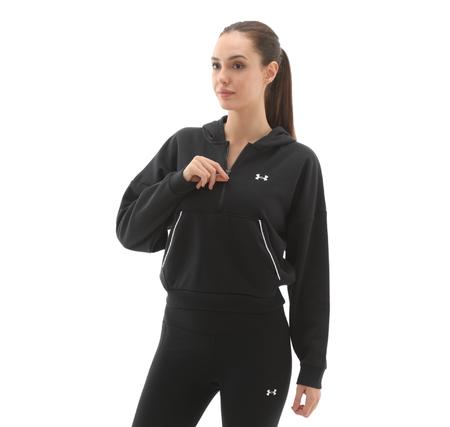 Under Armour Rival Flc Piped Hz Hoodie Kadın Sweatshirt Siyah