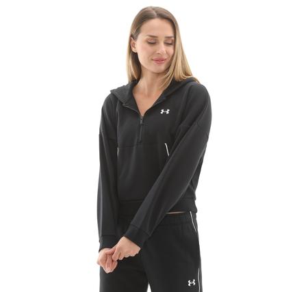 Under Armour Rival Flc Piped Hz Hoodie Kadın Sweatshirt Siyah