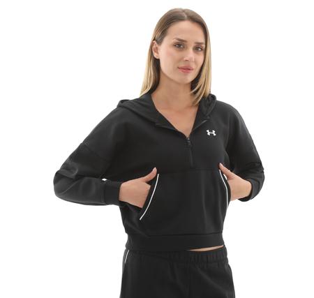 Under Armour Rival Flc Piped Hz Hoodie Kadın Sweatshirt Siyah