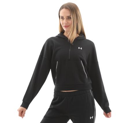 Under Armour Rival Flc Piped Hz Hoodie Kadın Sweatshirt Siyah