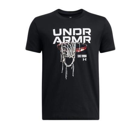 Under Armour Ua B Hoops Net Ss Çocuk T-Shirt Siyah
