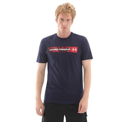 Under Armour Ua Camo Chest Strıpe Ss Erkek T-Shirt Lacivert