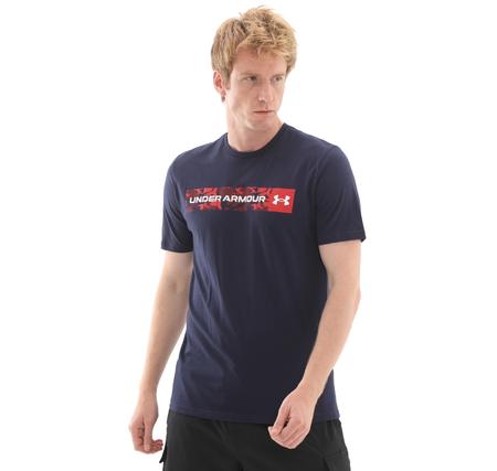 Under Armour Ua Camo Chest Strıpe Ss Erkek T-Shirt Lacivert