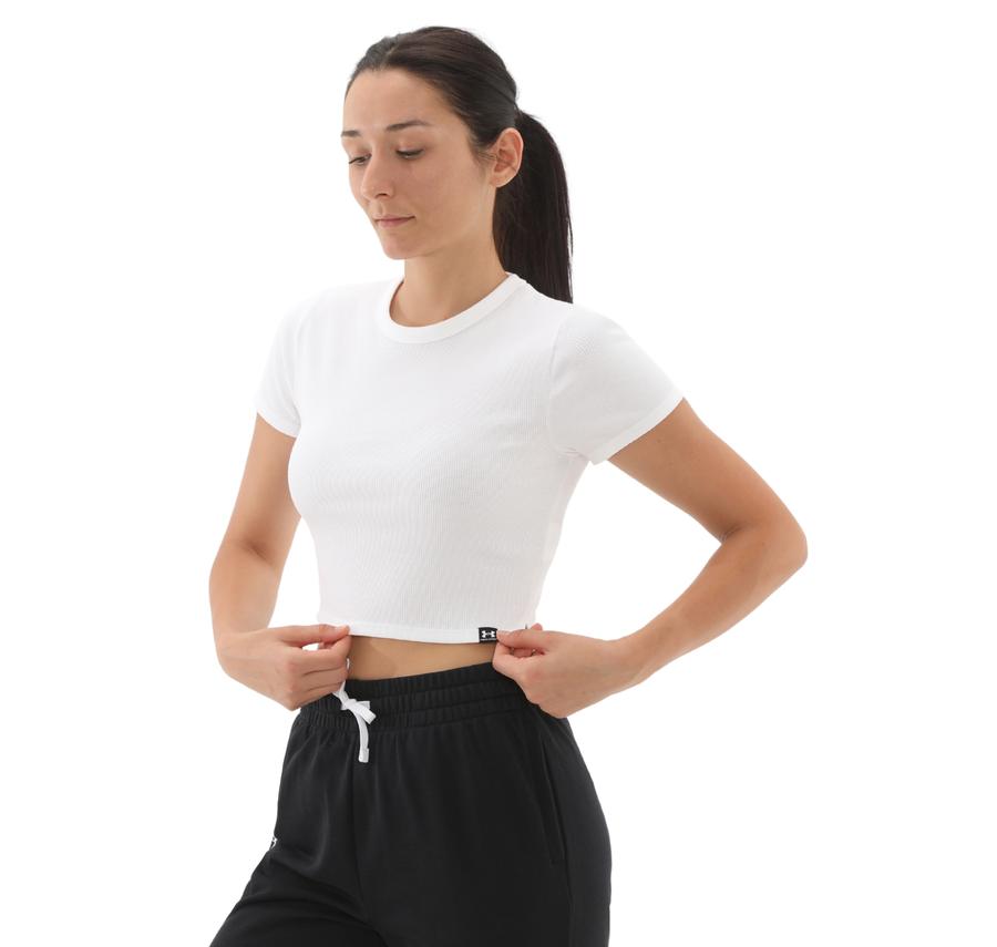 Under Armour Ua Rival Rib Baby Tee Kadın T-Shirt Beyaz Under Armour Ua Rival Rib Baby Tee Kadın T-Shirt Beyaz