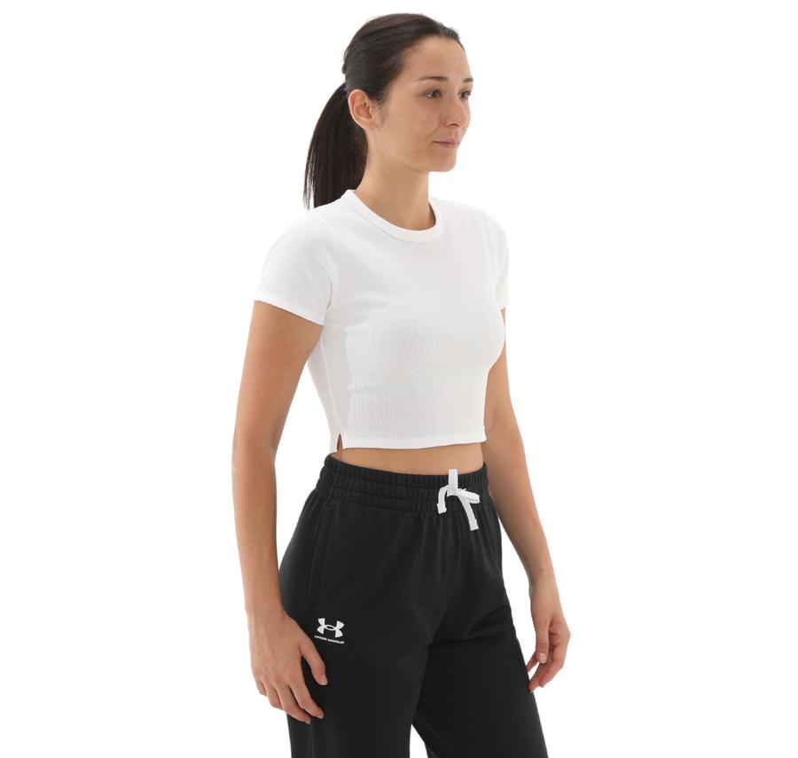 Under Armour Ua Rival Rib Baby Tee Kadın T-Shirt Beyaz Under Armour Ua Rival Rib Baby Tee Kadın T-Shirt Beyaz