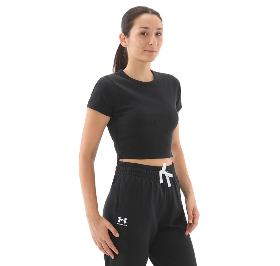 Under Armour Ua Rival Rib Baby Tee Kadın T-Shirt Siyah Under Armour Ua Rival Rib Baby Tee Kadın T-Shirt Siyah