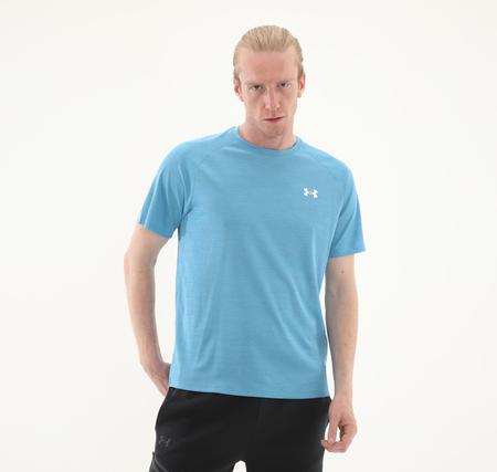 Under Armour Ua Tech Textured Ss Erkek T-Shirt Mavi
