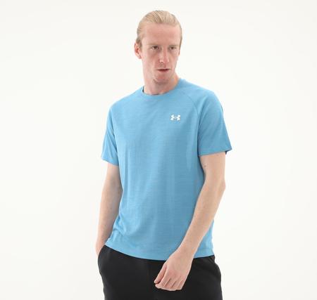Under Armour Ua Tech Textured Ss Erkek T-Shirt Mavi