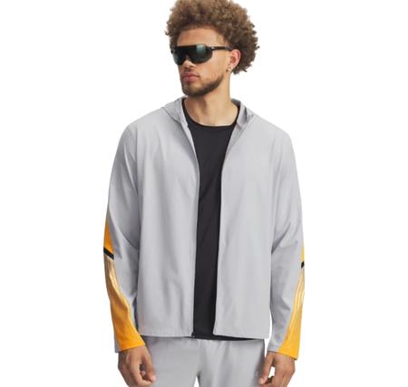 Under Armour Ua Velociti Storm Hooded Jkt Erkek Yağmurluk-Rüzgarlık Gri