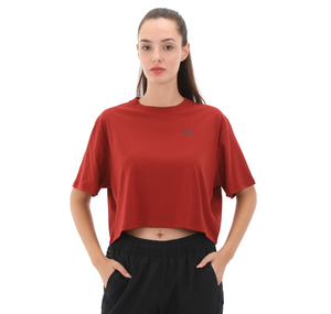 Under Armour Ua W Boxy Crop Logo Ss Kadın T-Shirt Kırmızı