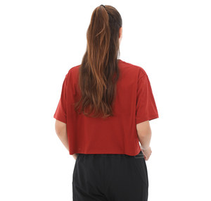 Under Armour Ua W Boxy Crop Logo Ss Kadın T-Shirt Kırmızı