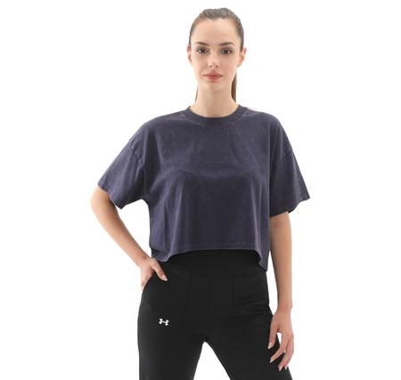 Under Armour Ua W Varsıty Crop Hw Ss Kadın T-Shirt Lacivert