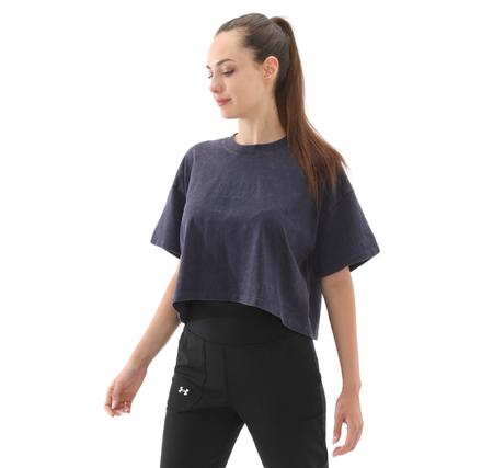 Under Armour Ua W Varsıty Crop Hw Ss Kadın T-Shirt Lacivert