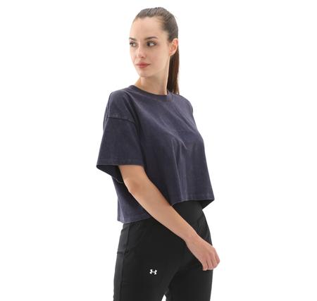 Under Armour Ua W Varsıty Crop Hw Ss Kadın T-Shirt Lacivert