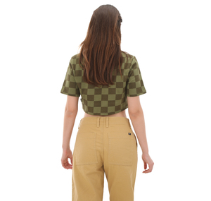 Vans Checker Crew Crop Iı Kadın T-Shirt Yeşil