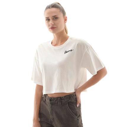 Vans Classic Script Kadın T-Shirt Beyaz
