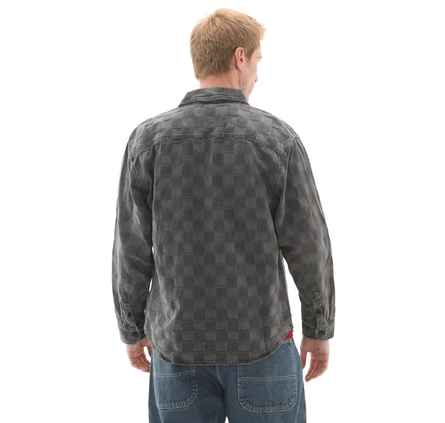 Vans Hastings Checkerboard Denin Ls Woven Erkek Ceket Gri Vans Hastings Checkerboard Denin Ls Woven Erkek Ceket Gri