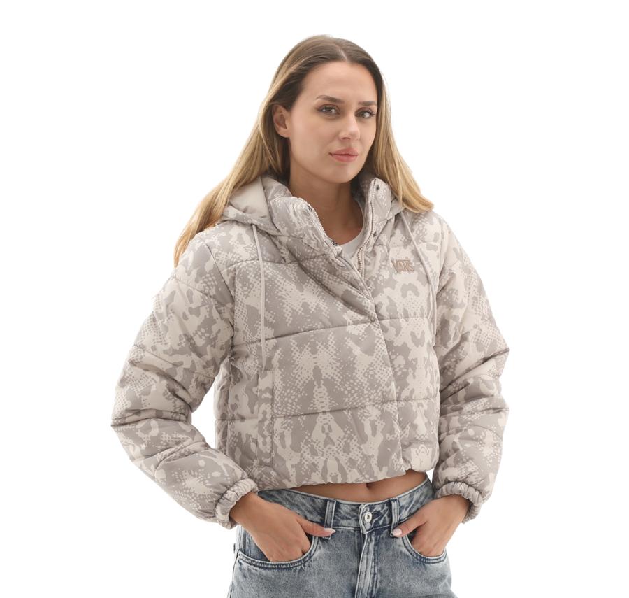Vans Hillgate Aop Cropped Puffer Kadın Mont Gri Vans Hillgate Aop Cropped Puffer Kadın Mont Gri