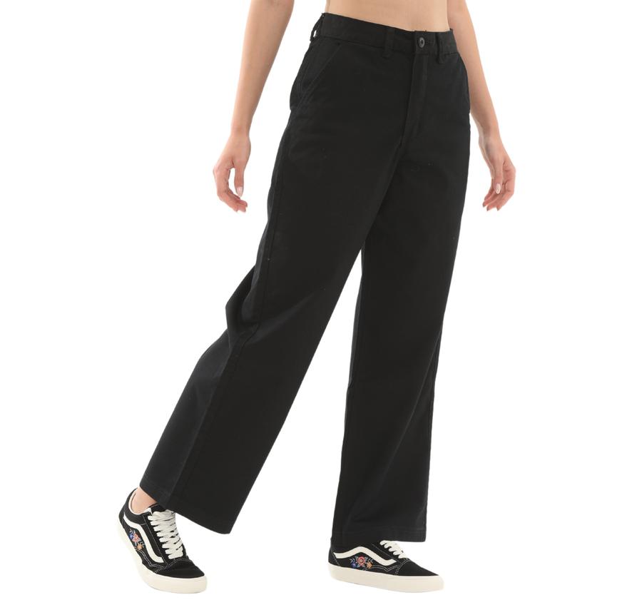 Vans Palmer Wide Leg Chino Pant Kadın Pantolon Siyah Vans Palmer Wide Leg Chino Pant Kadın Pantolon Siyah