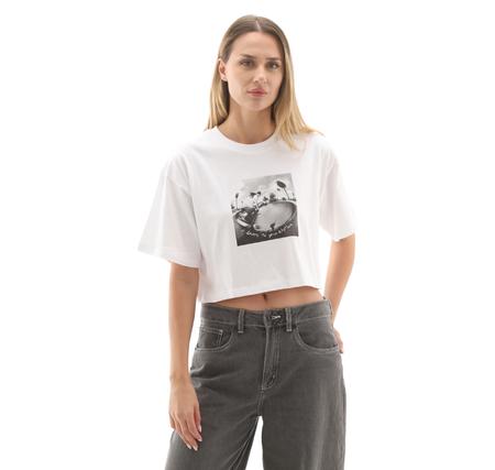 Vans Rhythm Relaxed Crop Ss Kadın T-Shirt Beyaz