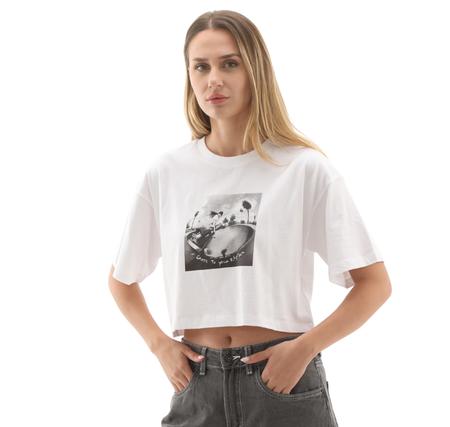Vans Rhythm Relaxed Crop Ss Kadın T-Shirt Beyaz