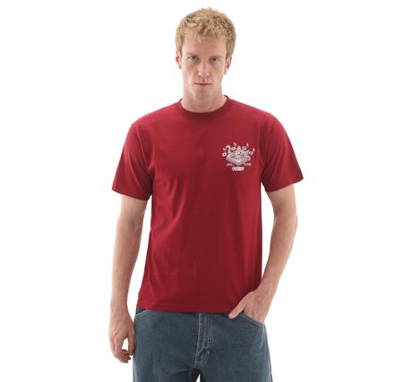 Vans Scratched Records Ss Erkek T-Shirt Kırmızı