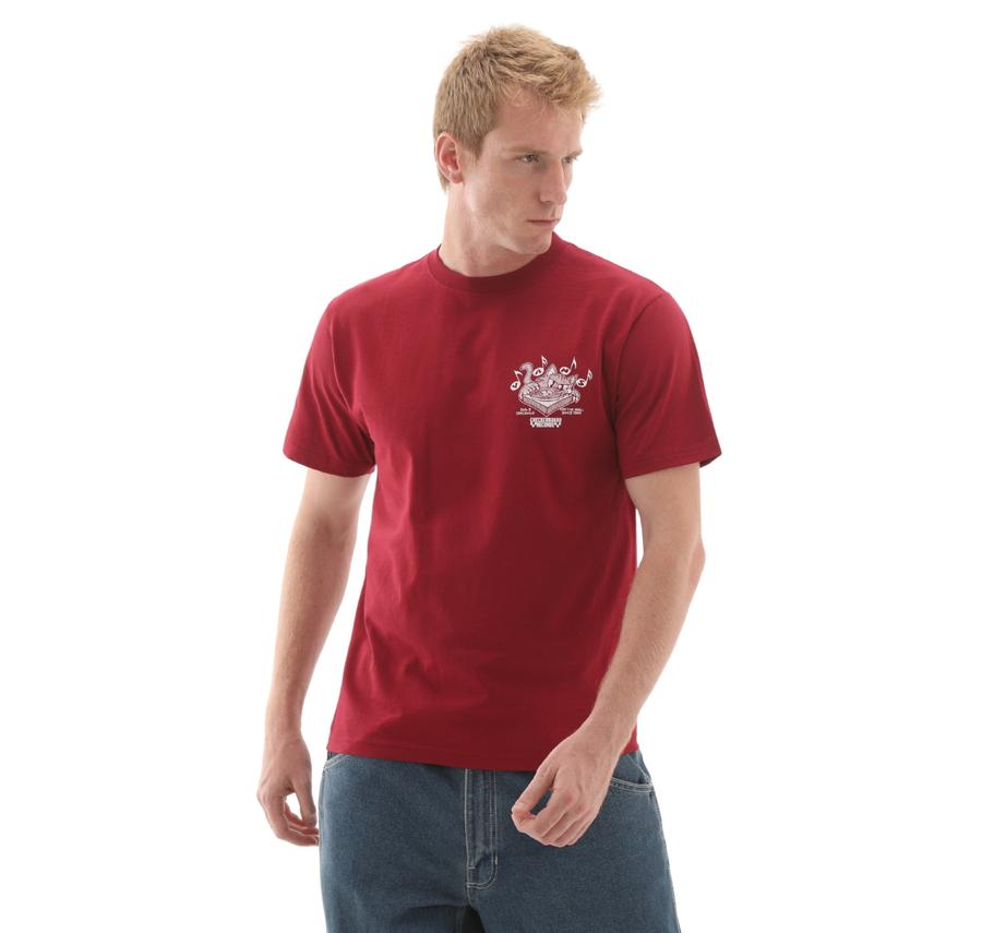 Vans Scratched Records Ss Erkek T-Shirt Kırmızı Vans Scratched Records Ss Erkek T-Shirt Kırmızı