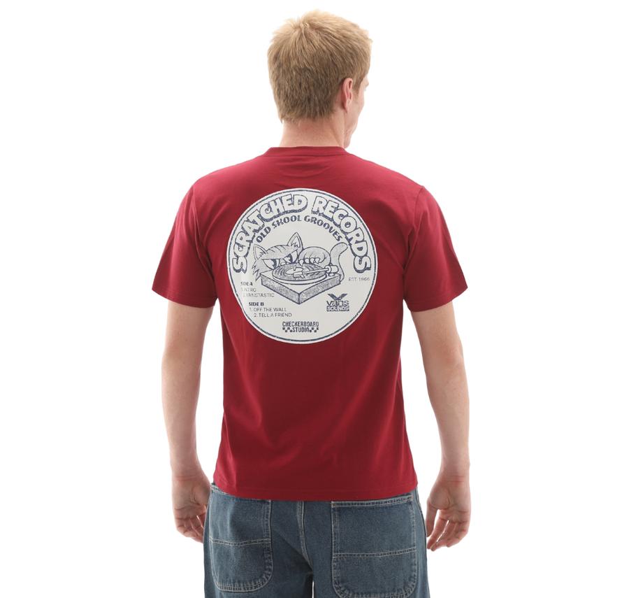 Vans Scratched Records Ss Erkek T-Shirt Kırmızı Vans Scratched Records Ss Erkek T-Shirt Kırmızı