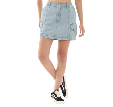 Vans Sidewalk Denim Skirt Kadın Elbise - Etek Açık Mavi