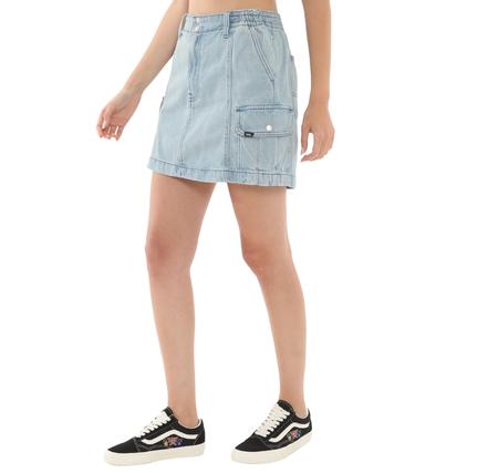Vans Sidewalk Denim Skirt Kadın Elbise - Etek Açık Mavi