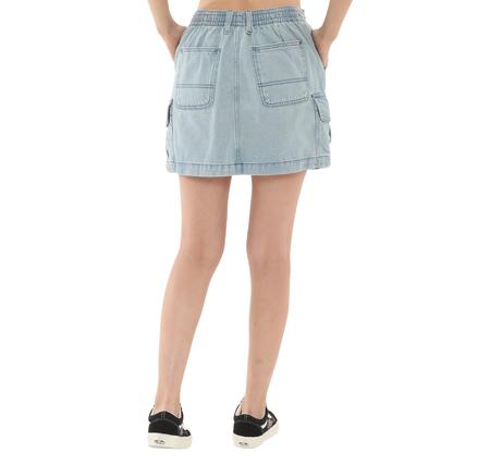 Vans Sidewalk Denim Skirt Kadın Elbise - Etek Açık Mavi