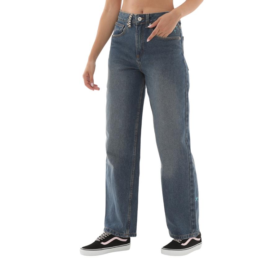 Vans Sirelle Embroidered Pant Kadın Pantolon Mavi Vans Sirelle Embroidered Pant Kadın Pantolon Mavi