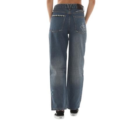 Vans Sirelle Embroidered Pant Kadın Pantolon Mavi